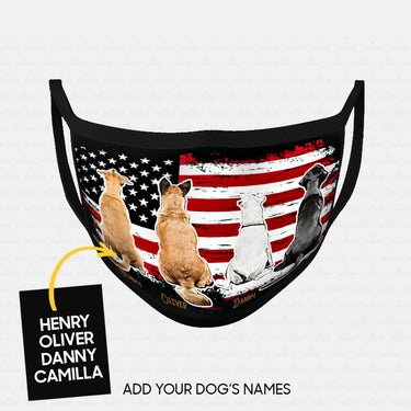 Personalized Dog Gift Idea - 4 Dogs Sit Together For Dog Lovers - Cloth Mask